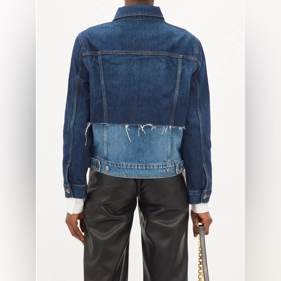 NWOT Frame- Reconstructed Denim Jacket. Size L - Picture 5 of 13